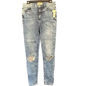 Free People‎ Distressed Ripped Knee High Rise Skinny Jeans Women's